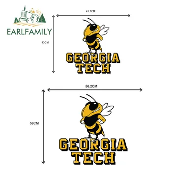 

EARLFAMILY 43cm x 41.7cm for Georgia Tech Yellow Jackets Big Car Stickers and Declas Vinyl Decor for Refrigerator Windshield