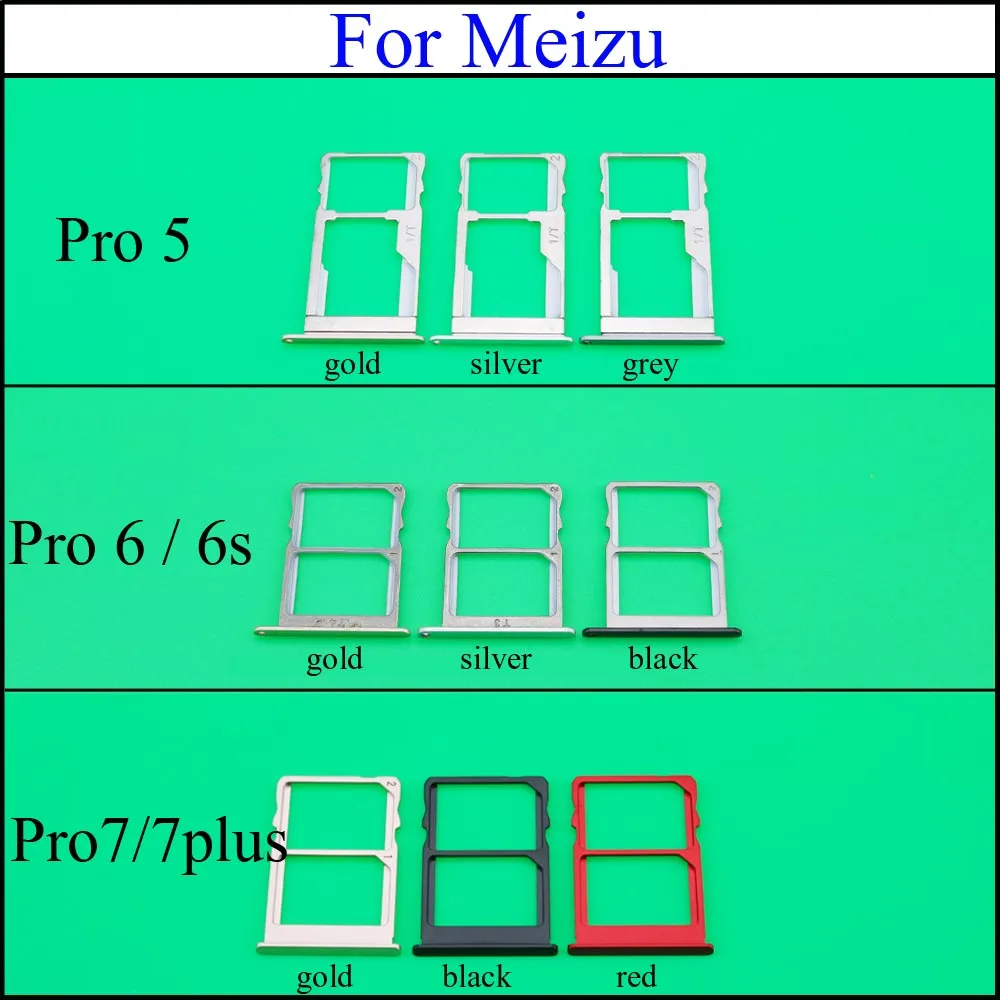 

New SIM Card Tray Slot Holder Adapters for Meizu Pro5 Pro 5/Pro6 Pro 6s /Pro7/7plus Replacement Parts Repair Cheap Accessories
