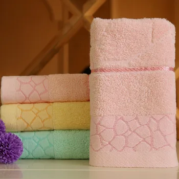 

Hot sale Jacquard Water Cube Pattern Pure Cotton Towel Beach Bath Absorbent Drying Cloth