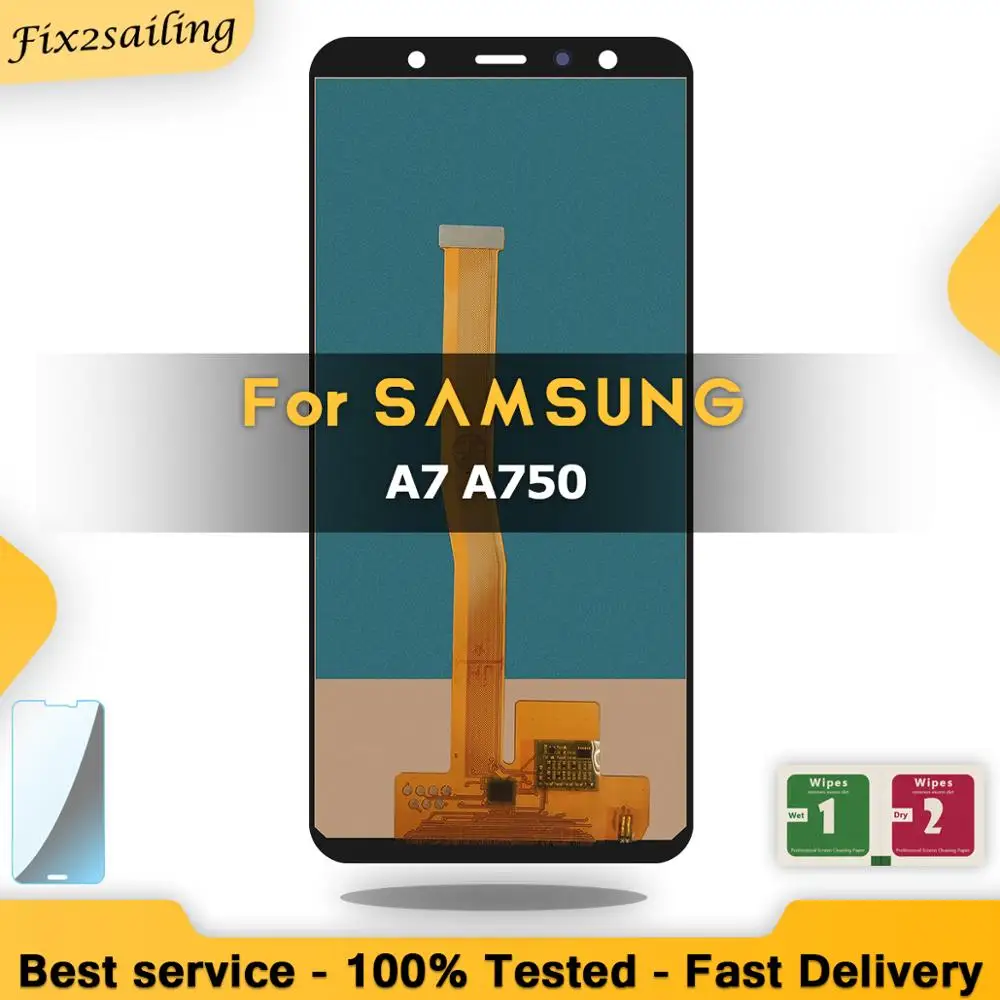 100% протестированный Новый ЖК дисплей для Samsung Galaxy A7 2018 A750 SM A750F сменный с сенсорным