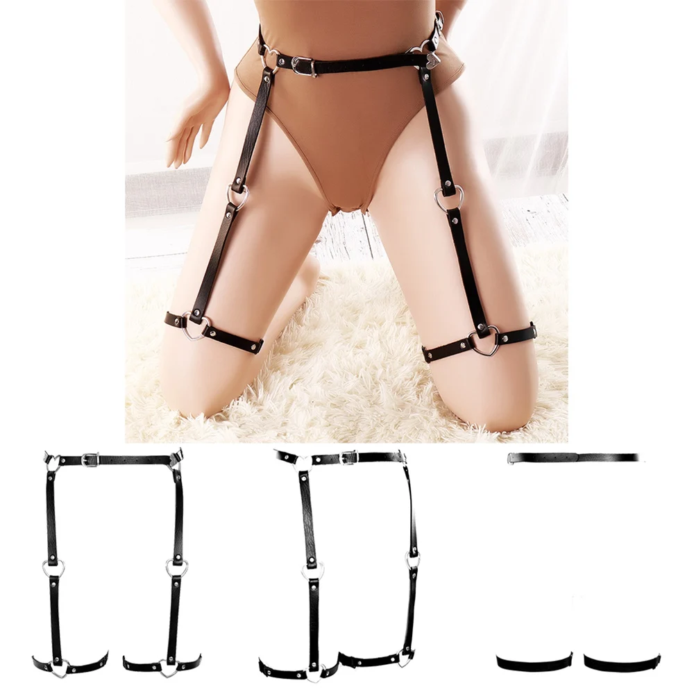 

Punk Goth Leather Bdsm Harness Fashion Sword Belt Accessories Sexy Body Erotic Stocking Lingerie Fetish Dance Rave Wear Garters