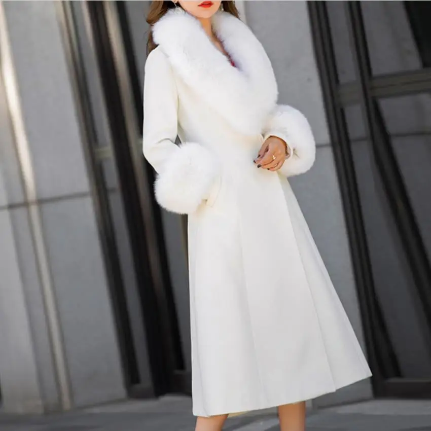 plus size white wool coat