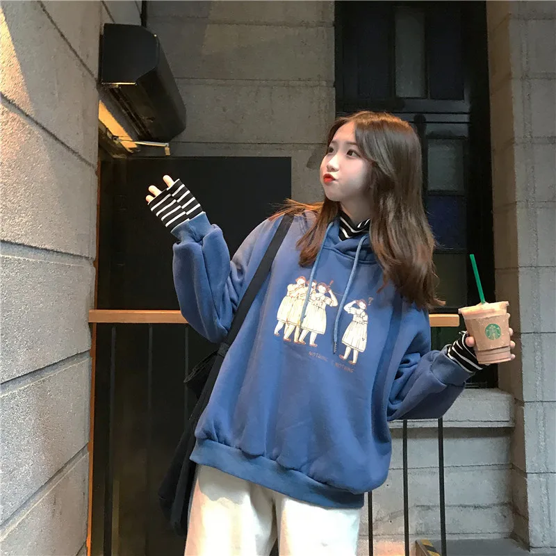 Sudadera Mujer осень зима Женская толстовка с капюшоном и длинным рукавом корейский