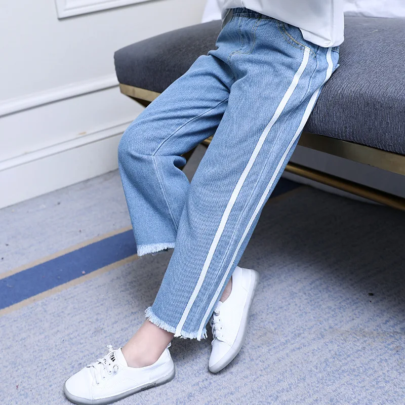 Girls Cowboy Loose Pants Western Style New Style Little Girl Spring And Autumn Big Boy Loose-Fit Pants Baby Children