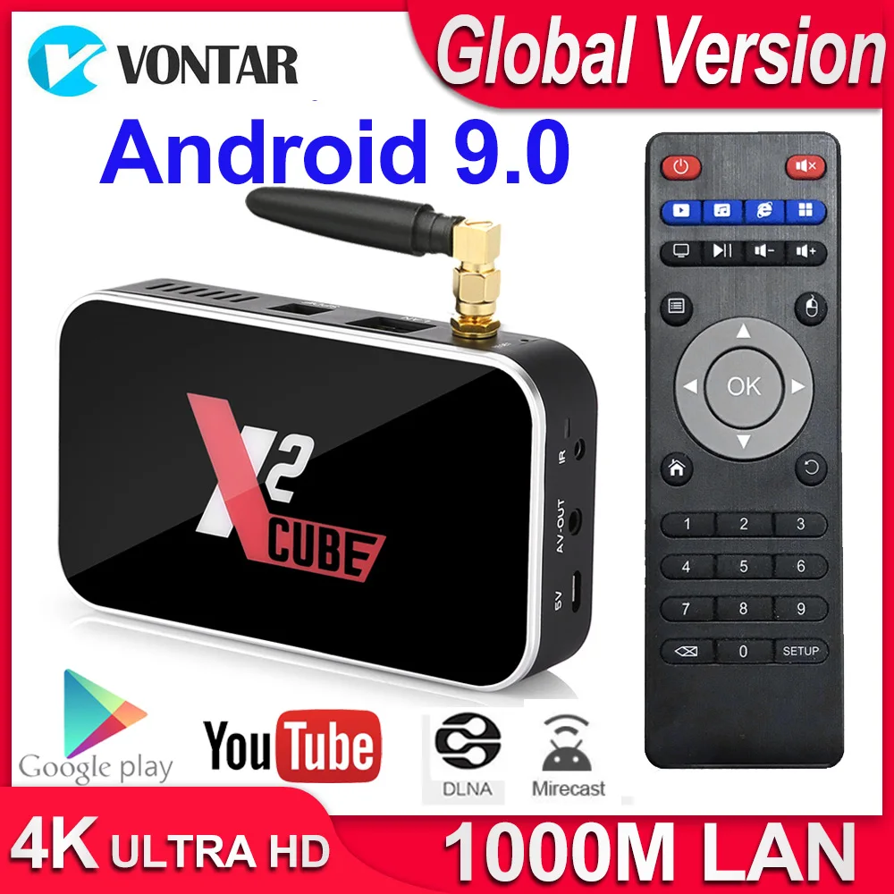 X2 Pro 4 ГБ/32 ГБ Android tv Box X2 Cube 2 ГБ/16 ГБ Smart tv BOX Android 9,0 S905X2 DDR4 ram 2,4G/5G Wifi 1000M BT4.2 медиаплеер