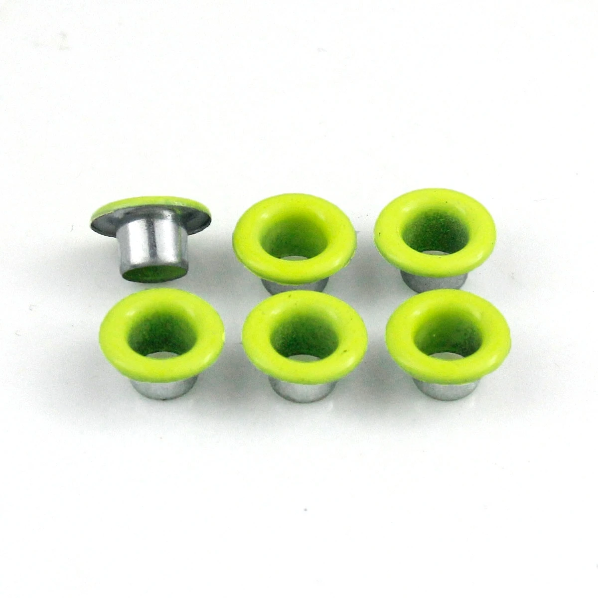 100 комплектов 8 мм металлический глазок с шайбой Кожа ремесло ремонт Grommet круглые кольца для обуви вакуумные пакеты для одежды кожаный ремень шляпа - Цвет: Fluorescent green