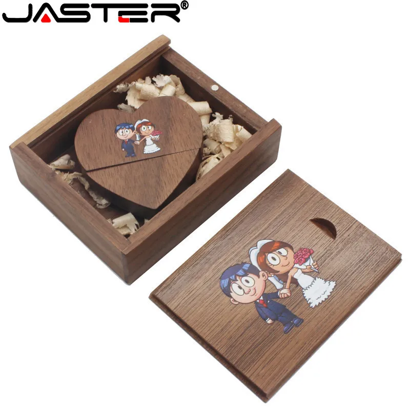 Usb флеш накопитель JASTER деревянный в форме сердца 4 32 Гб|USB флэш-накопители| |