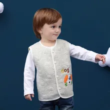 Детские товары на весну и осень, теплый жаккардовый жилет серого цвета с рисунком щенка, кардиган, детская одежда из хлопка