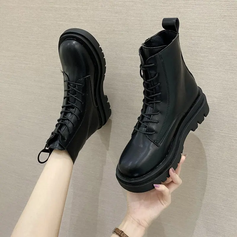 2020 Autumn Winter New Martin Boots Women's Short Boots Fashion White Shoes Warm Thick Bottom Inner Increase Women's Shoes