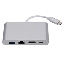 RJ45 Gigabit Ethernet легко установить адаптер Высокое качество USB 3,1 type C концентратор USB C к HDMI 4K внутренняя передача портативный