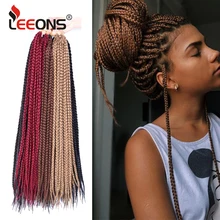 Leeons популярные и дешевые коробки крючком косы синтетическое волокно богиня замки крючком плетение волос для наращивания 12 цветов