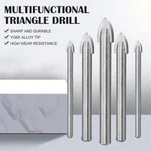 

Mansory Drill Bit Tile Glass Drill Bit Set Cemented Carbide Tip 3/4/5/6/8/10/12mm Drilling Bit for Ceramic Tile Glass Brick Wood