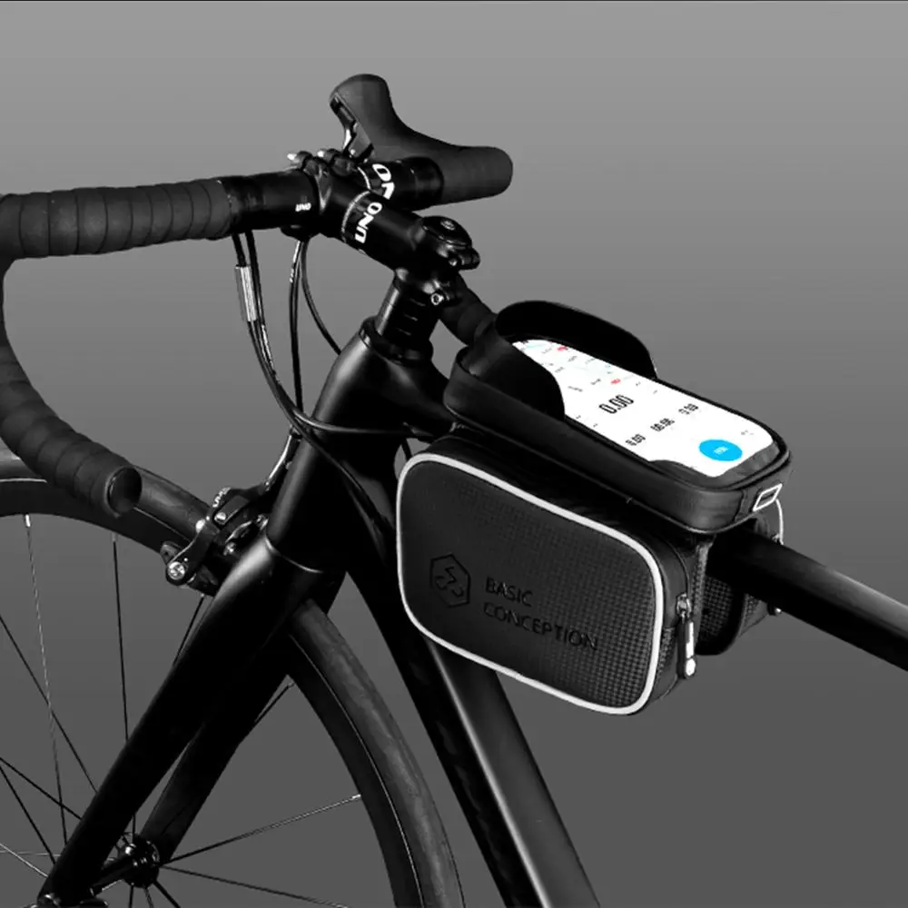 XOSS Bicycle Bag TPU Film Window Double Waterproof Saddle Bag Rainproof Quick Split Phone Holder Bike Bags Bike Bag Front Frame