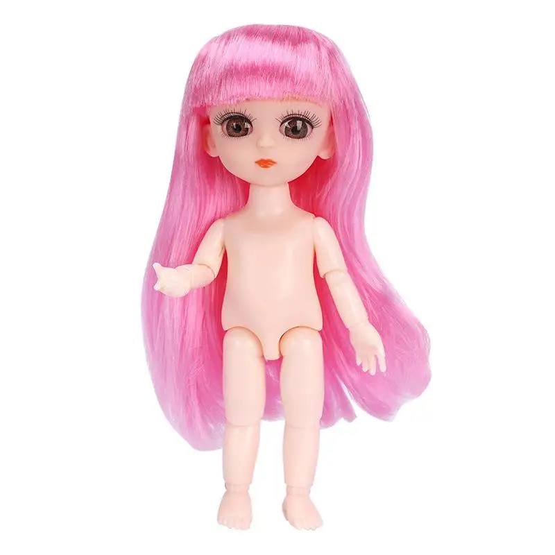 16 см новые милые 1/8 куклы мини 13 подвижные шарнирные BJD Детские куклы розовые серебряные волосы обнаженное тело модные куклы игрушки для девочек подарок - Цвет: 2