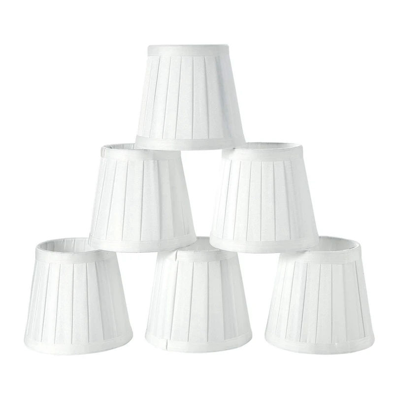 Candle Chandelier Shade, Sólido Branco, 6 Pcs Set