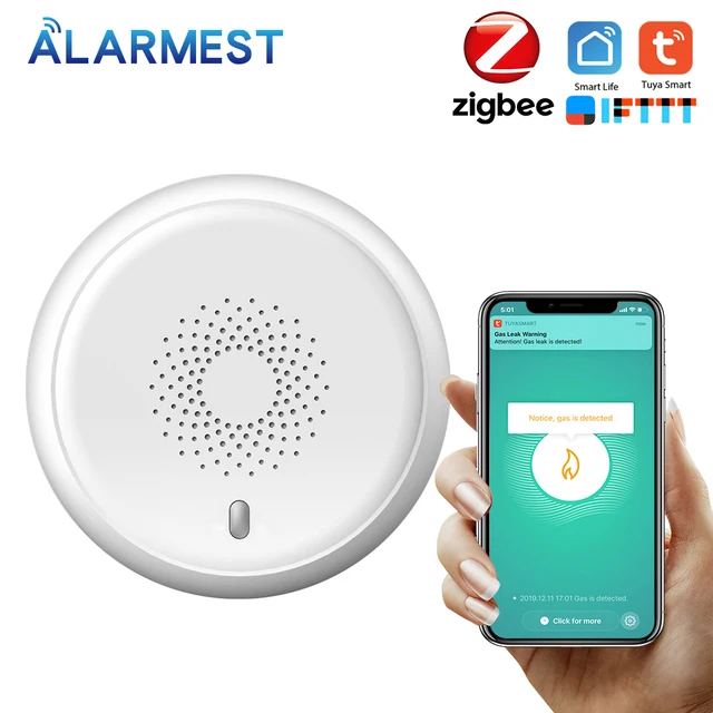 $33.9 ALARMEST Zigbee GAS Detector Alarm Detect Natural Leak Combustible Gas Detector Tuya Smart life Power by Tuya