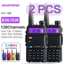 2 conjuntos baofeng uv 5r walkie talkie estação de rádio comunicador UV-5R ham transceptor interfone de banda dupla portátil talkie walkie uv5r