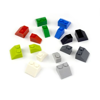 

100pcs Slope Thick Bricks 1*1 1*2 Dot DIY Sloping Building Blocks multiple colors Beveled classic parts Compatible All Brands
