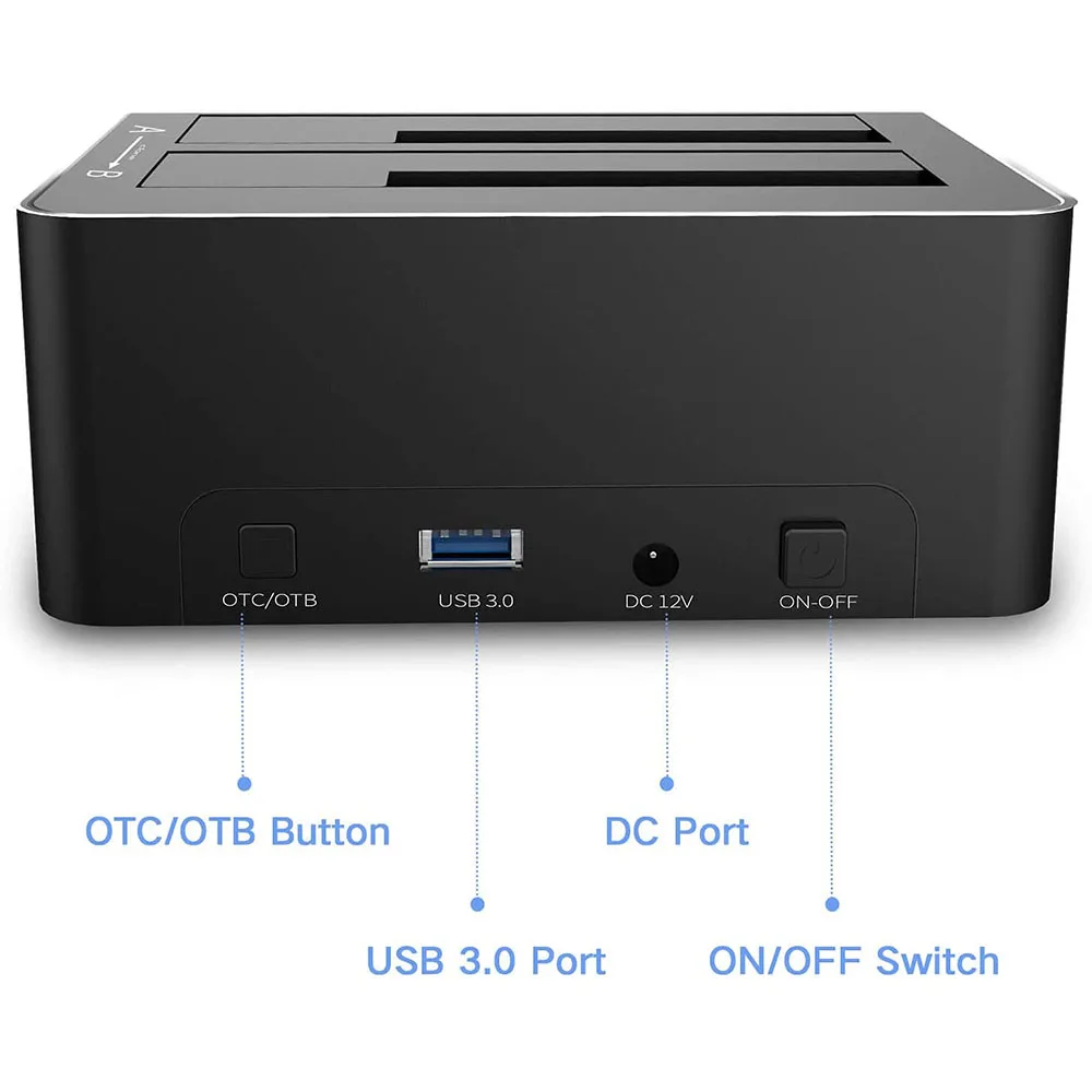 Hard Drive Docking Station USB 3.0 Aluminum Dual Bay Hard Drive Dock For 2.5