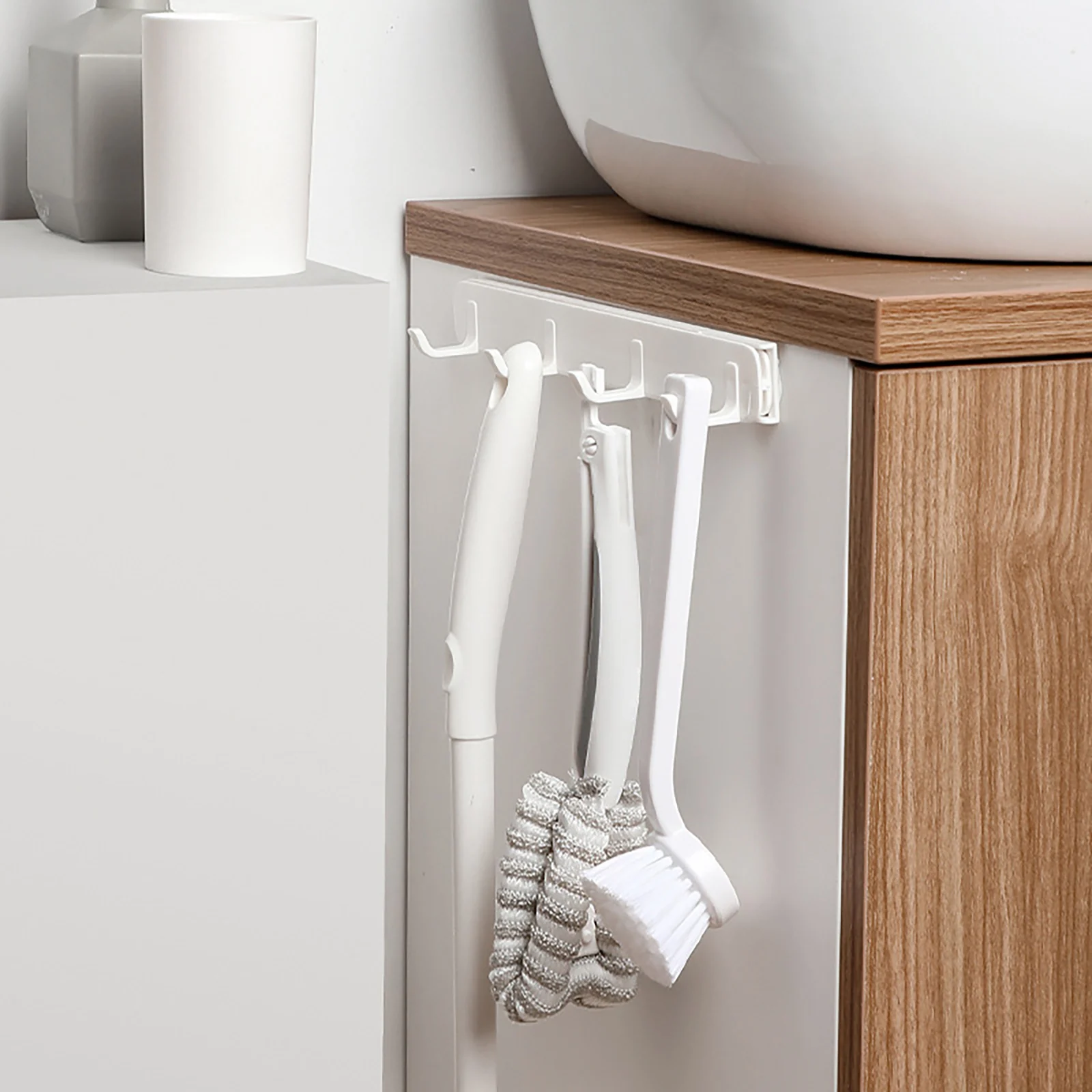 Space-Saving Retractable Hook Self Adhesive Door Closet Wall Hanging Rack 4 Hooks Bathroom Hanger Closet Clothes Towels Hooks