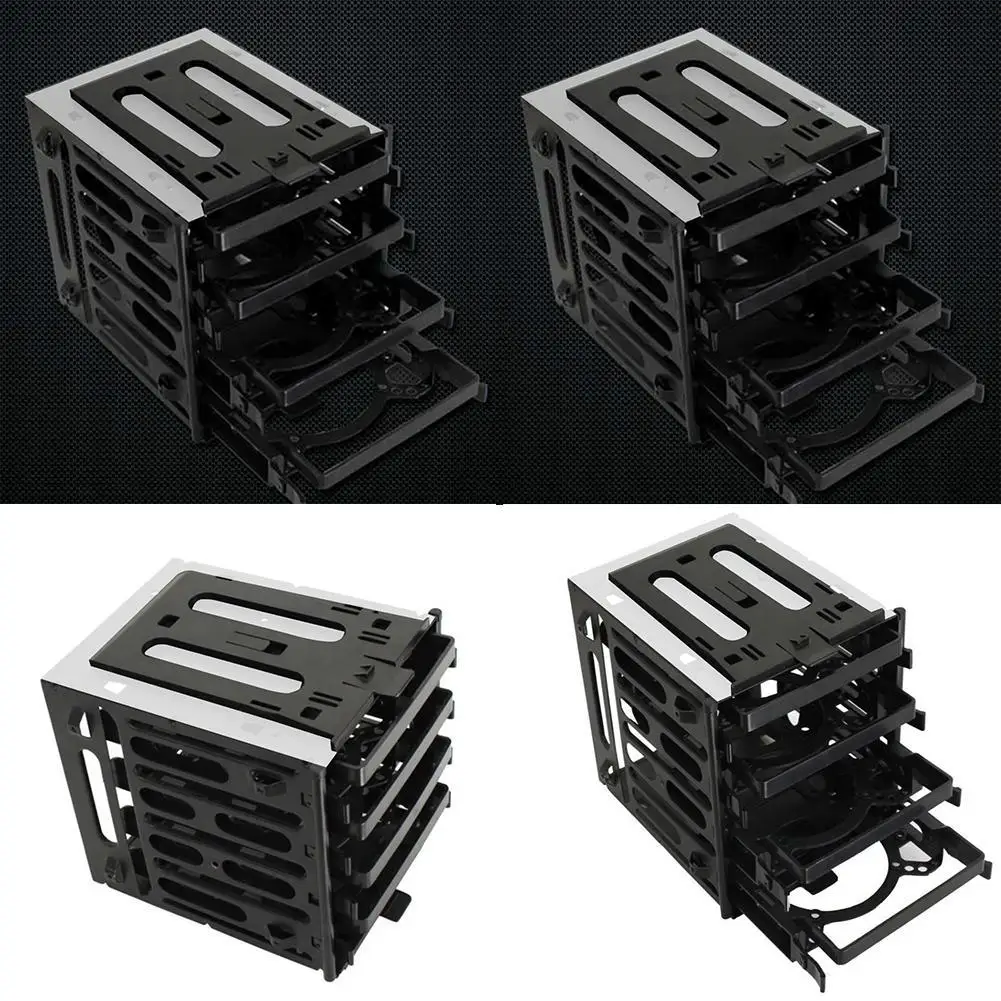 Hard Drive Enclosure 4 3.5-inch Shockproof Hard Disk Box HDD Mounting Bracket Tray HDD Cage Rack Bracket for Nas Chassis Modification