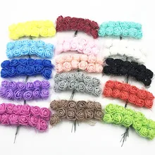 144 шт./лот 2 см пены Искусственный цветок розы Свадебное Оформление букета