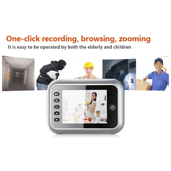 

Hot Sale Electronic Door Bell Viewer 3.5 Inch LCD Screen IR Night Door Peephole Camera Recording Bell