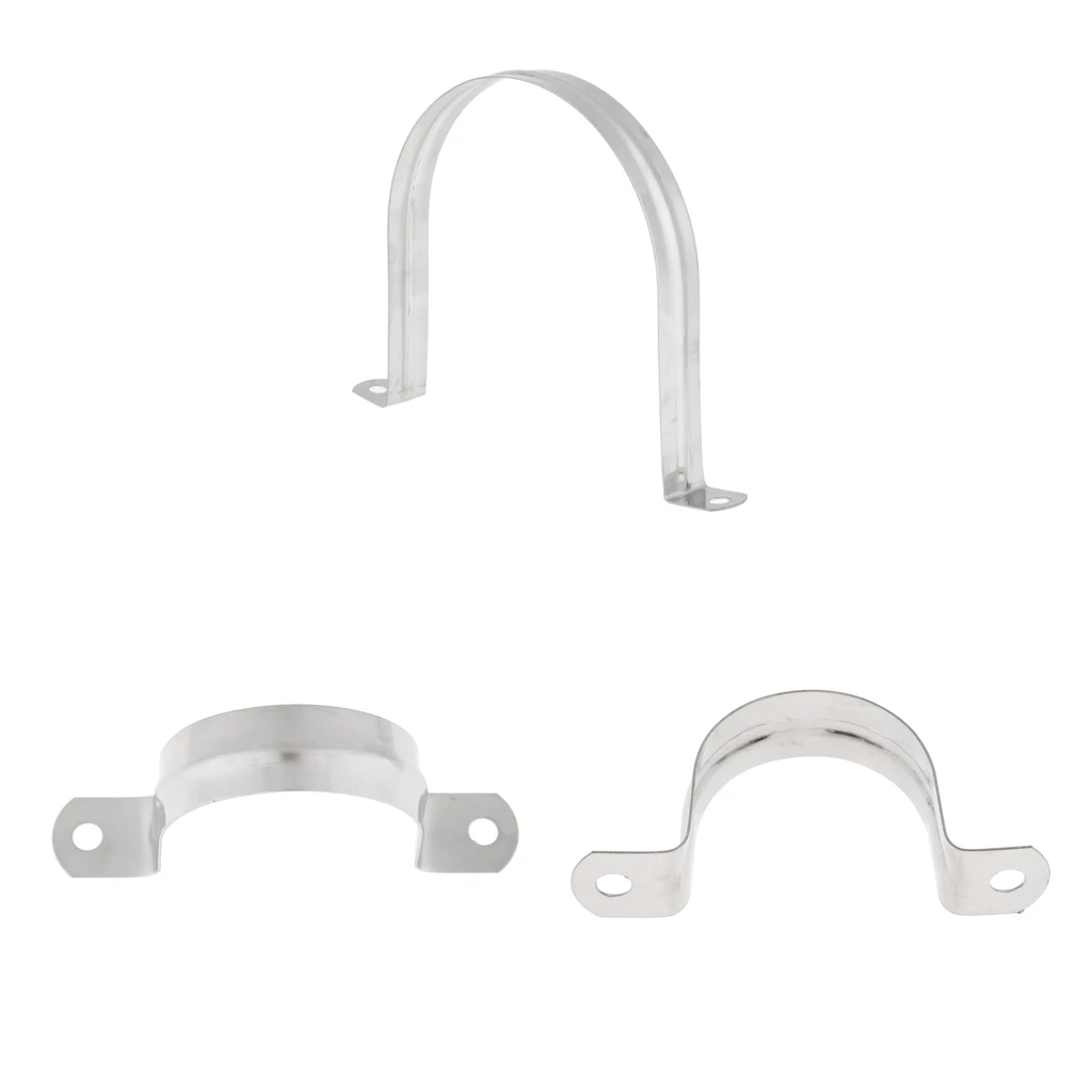 3pcs Stainless Steel 304 Saddle Clip Riding Clamp Pipe Downpipe 40/50/120mm