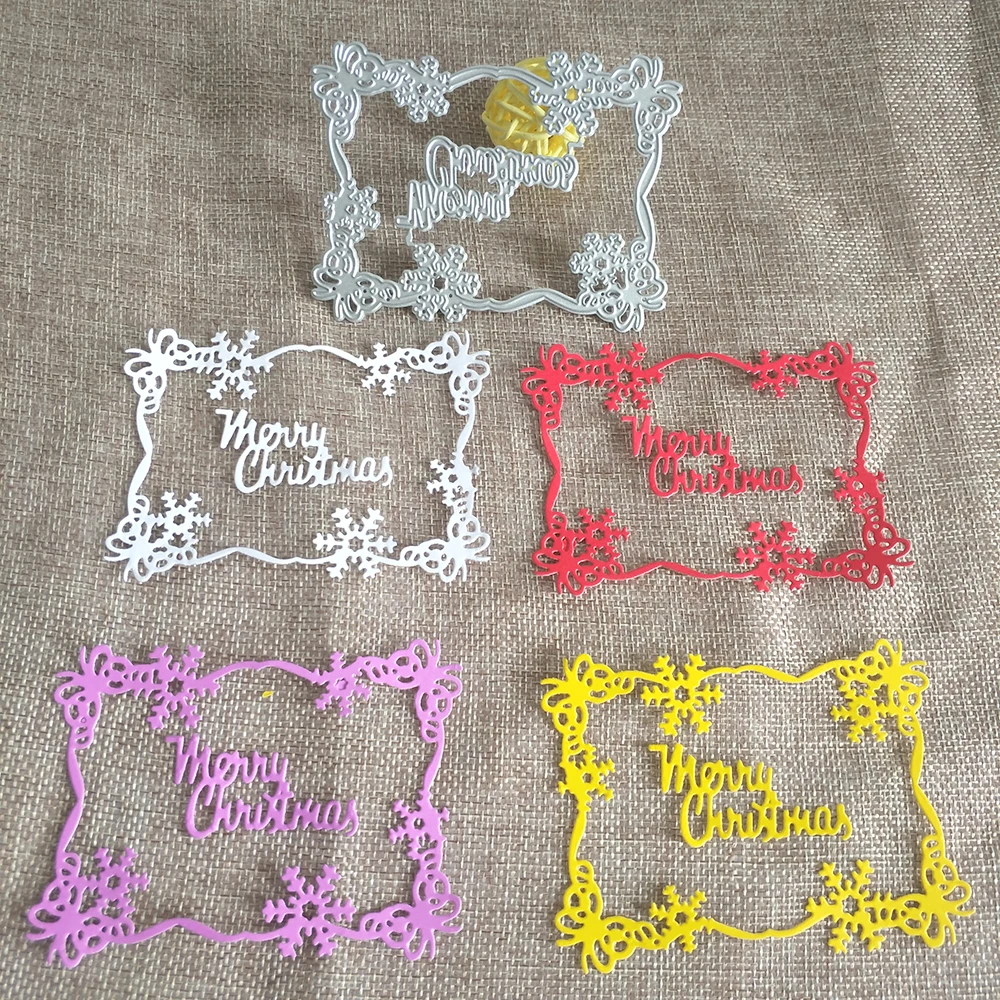 

Merry Christmas snowflake photo frame metal cutting die, DIY scrapbook, card, photo album decoration, embossing crafts