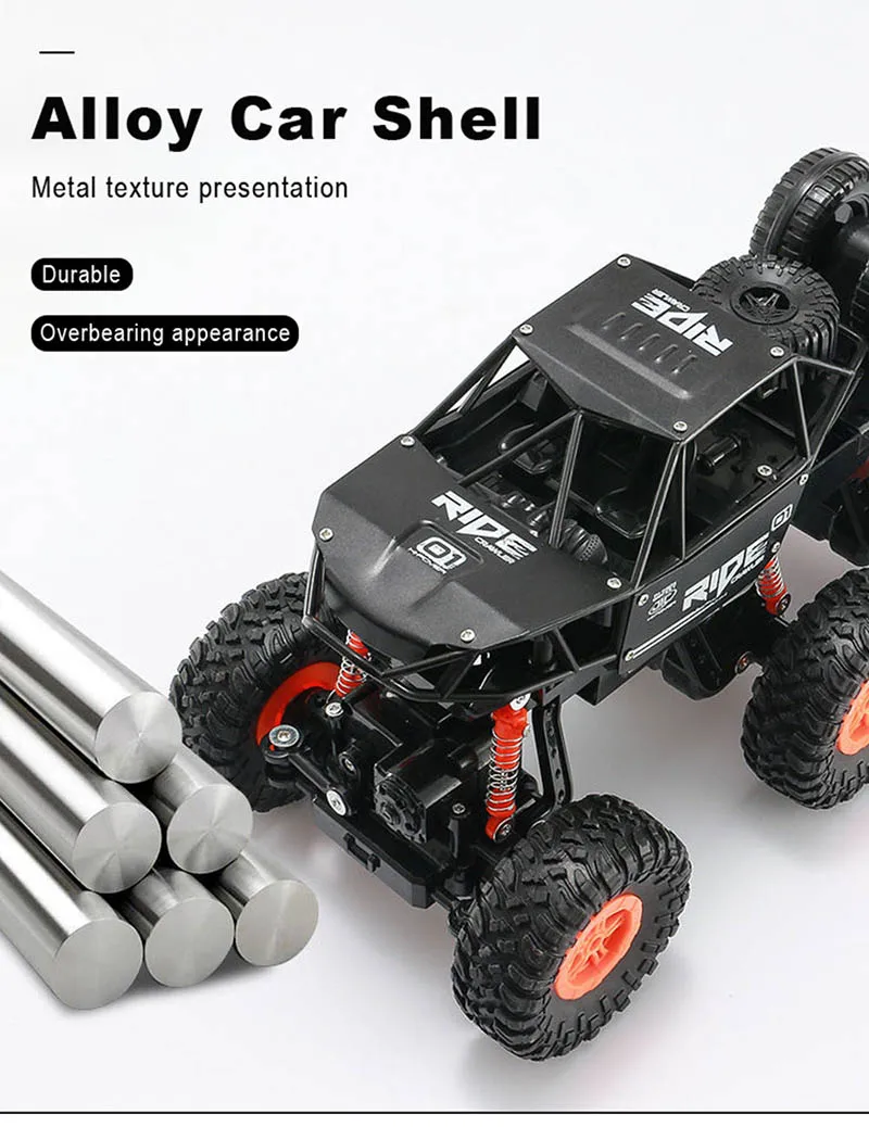 Сплав 2,4G rc автомобиль 1/16 10 км/ч внедорожный привод Bigfoot автомобили электрические четыре колеса скалолазание двойные двигатели автомобиль игрушки автомобиль для подарка