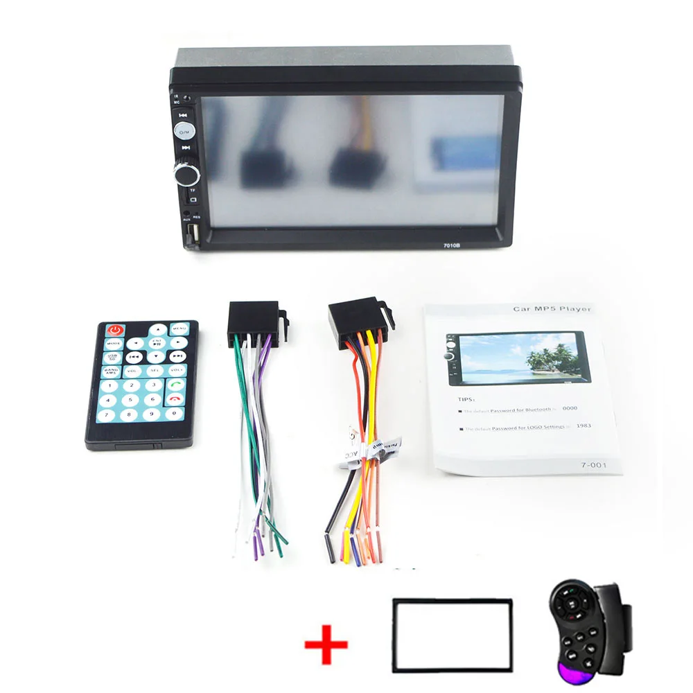 frame and control Автомагнитола стерео Bluetooth 2 Din 7 дюймов сенсорный экран Авто Аудио Авторадио поддержка зеркальная связь FM MP5 USB AUX камера заднего вида - Цвет: frame and control