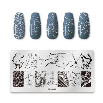 

RBAN NAIL Crackle Pattern Nail Stamping Plates Abstract Image Stamp Templates Manicure Printing Stencil Tools