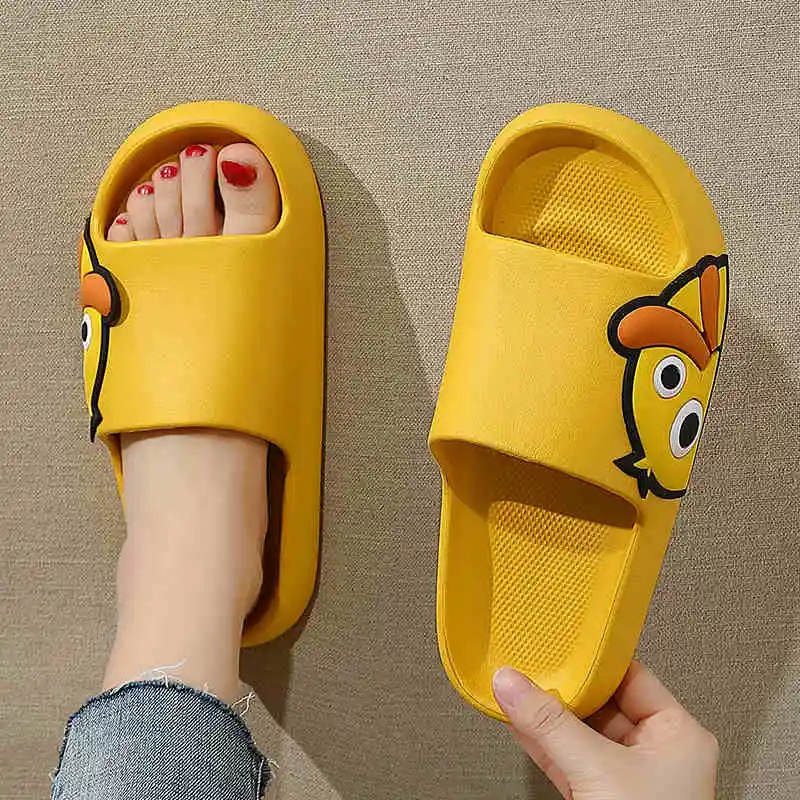 Winter Indoor Slippers Women Summer Cute Cartoon Flip Flops Platform Non-Slip Bathroom Home Shoes