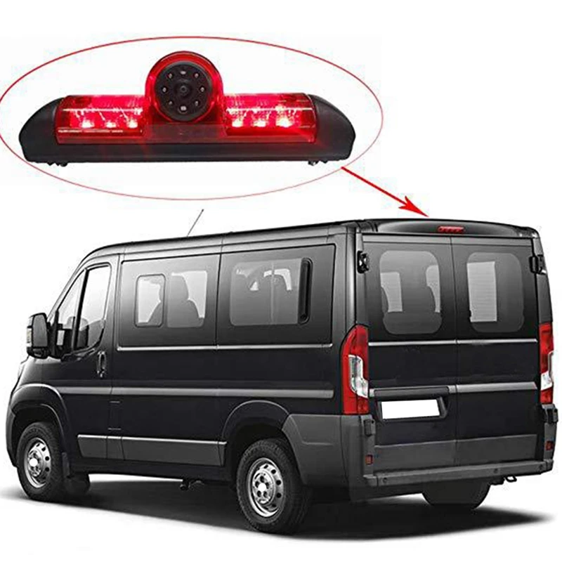 Car Rear View Brake Light Camera Car Parking Reversing Camera 8Led Light Infrared Night-Vision Camera for Fiat Ducato X250 Citro