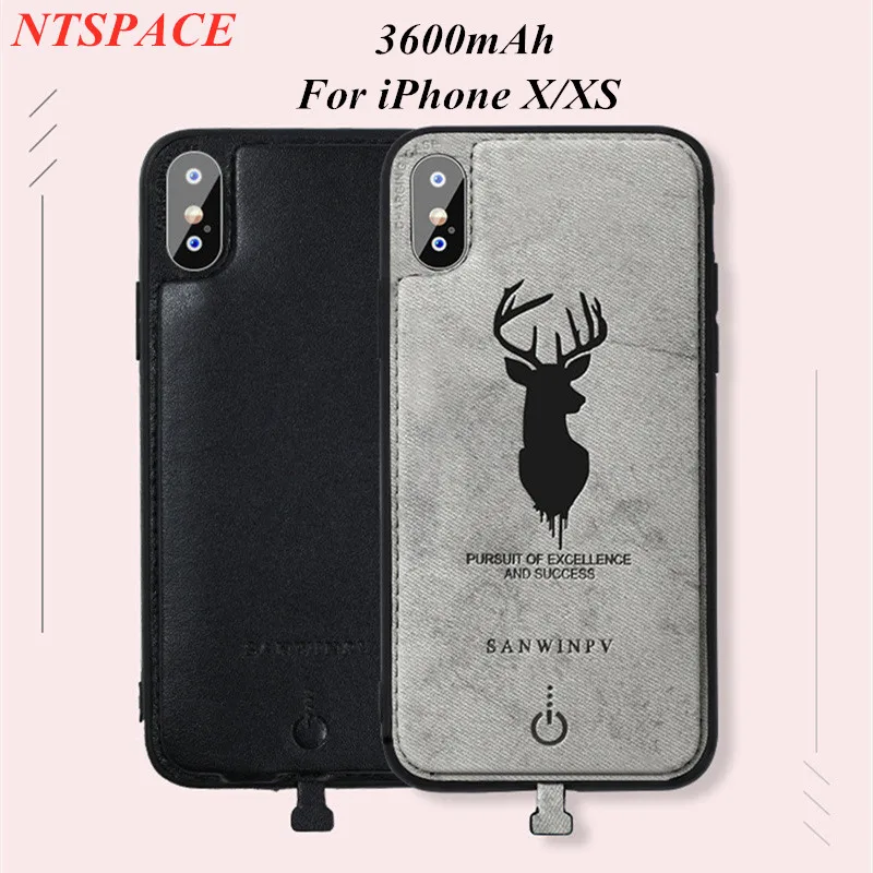 Олень Графический для iPhone XS портативный Банк питания чехол для iPhone X зарядное устройство чехол 4000 мАч Внешний чехол-аккумулятор
