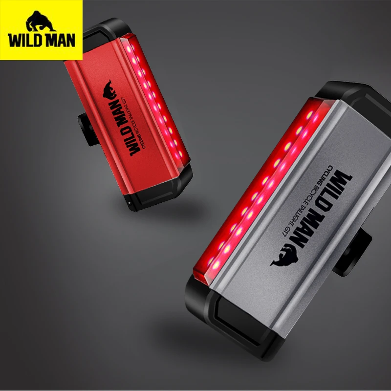 

WILD MAN Bicycle Laser Taillight Super Bright USB Rechargeable Waterproof Bike Light Rear Flasing Light Night Riding Accessories