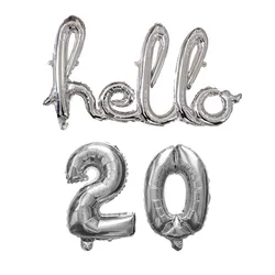 Rose Gold Milestone Celebration Balloons: Elegant Party Decor - 16INCH (Silver Hello 20)