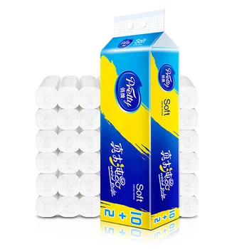 

10 Rolls Toilet Paper 4-Layer Bathroom Kitchen Household Living Room Tissue Party Supplies Disposable Practical Toilet Paper