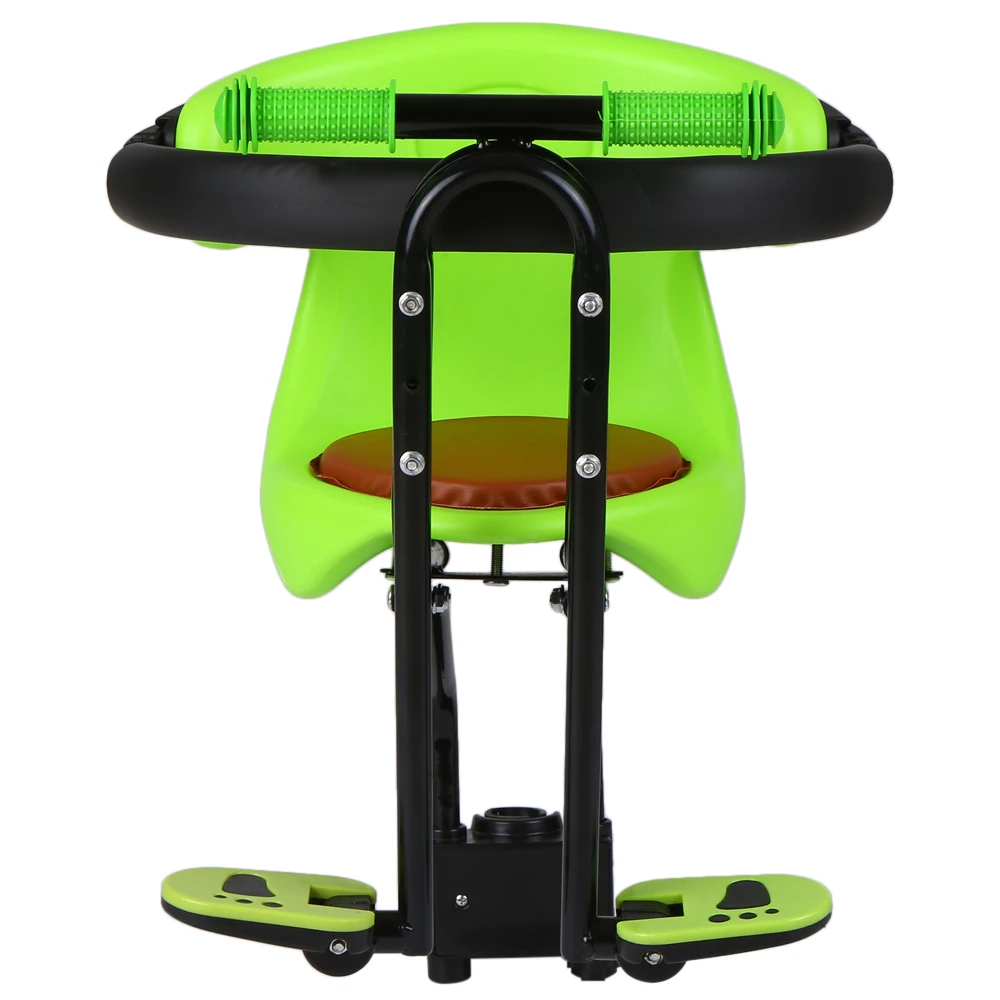 

Bicycle Baby Seat Kids Child Safety Front Seat Saddle Cushion with Back Rest Foot Pedals Cycling Parts