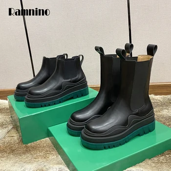 

Women Ankle Boots Woman Shoes Autumn Brand Designer Chunky Heel Chelsea Boots Female Platform Boots Fashion Punk Botas de mujer