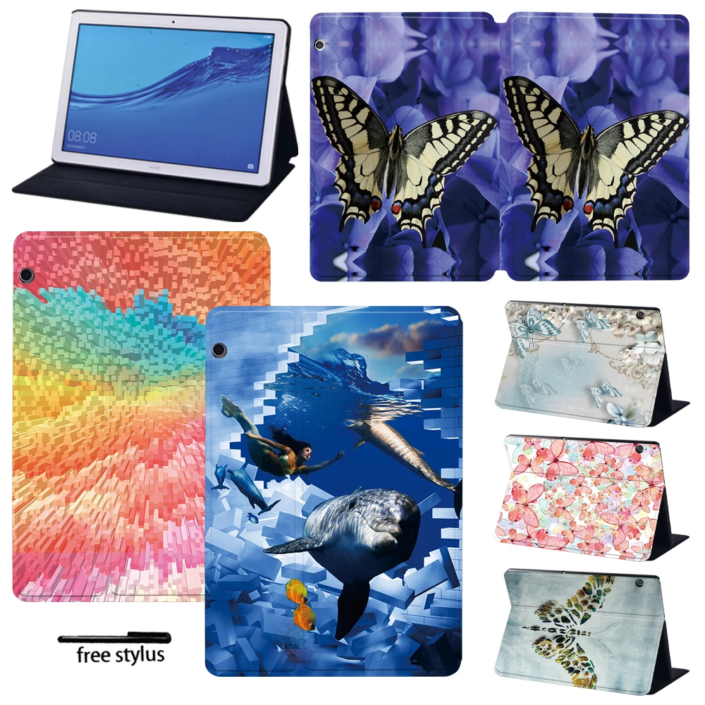 

Tablet Case Cover for Huawei MediaPad T5 10 10.1"/MediaPad T3 10 9.6"/MediaPad T3 8.0 - Anti-fall Tablet Case(3D and Butterfly)