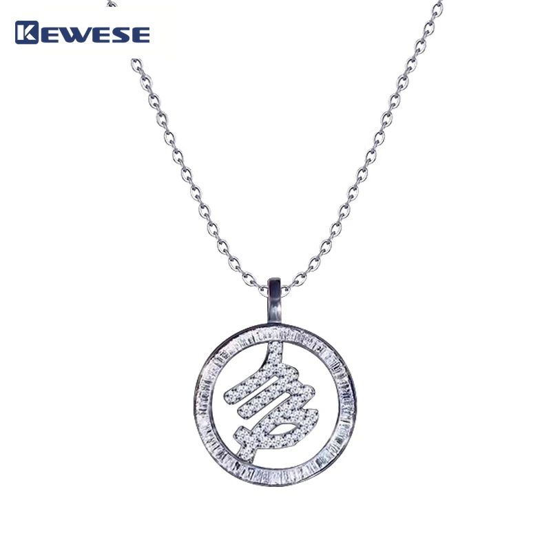 

18K gold diamond necklace pendant female South African diamond 30 points grouped with 12 constellation clavicle chain