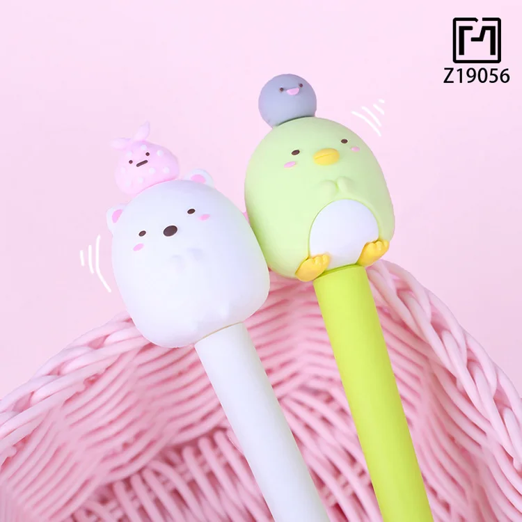 Kawaii sumikko gurashi мультипликационная гелевая ручка с животными 0,5 мм черная чернильная ручка угловой РОЛИК ручка школьные канцелярские принадлежности