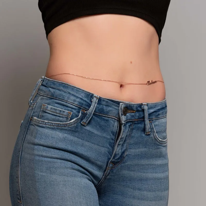 Belly Name Chain Personalized Nameplate 