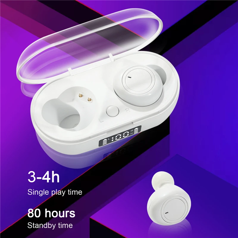 mini wireless headphones TWS bluetooth earphone Touch control Stereo earbuds with Digital Display Charging case for smartphones