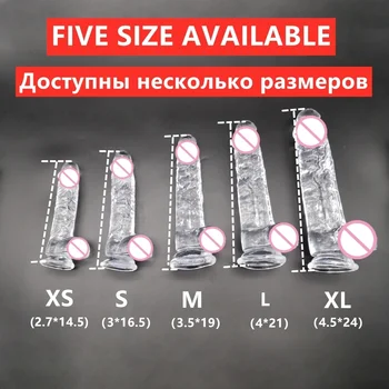 5-9 Inch Realistic Clear Dildo for Women Private Multiple Size Fake Penis with Suction Cup Health Butt Anal Plug Adult Sex Toys 6