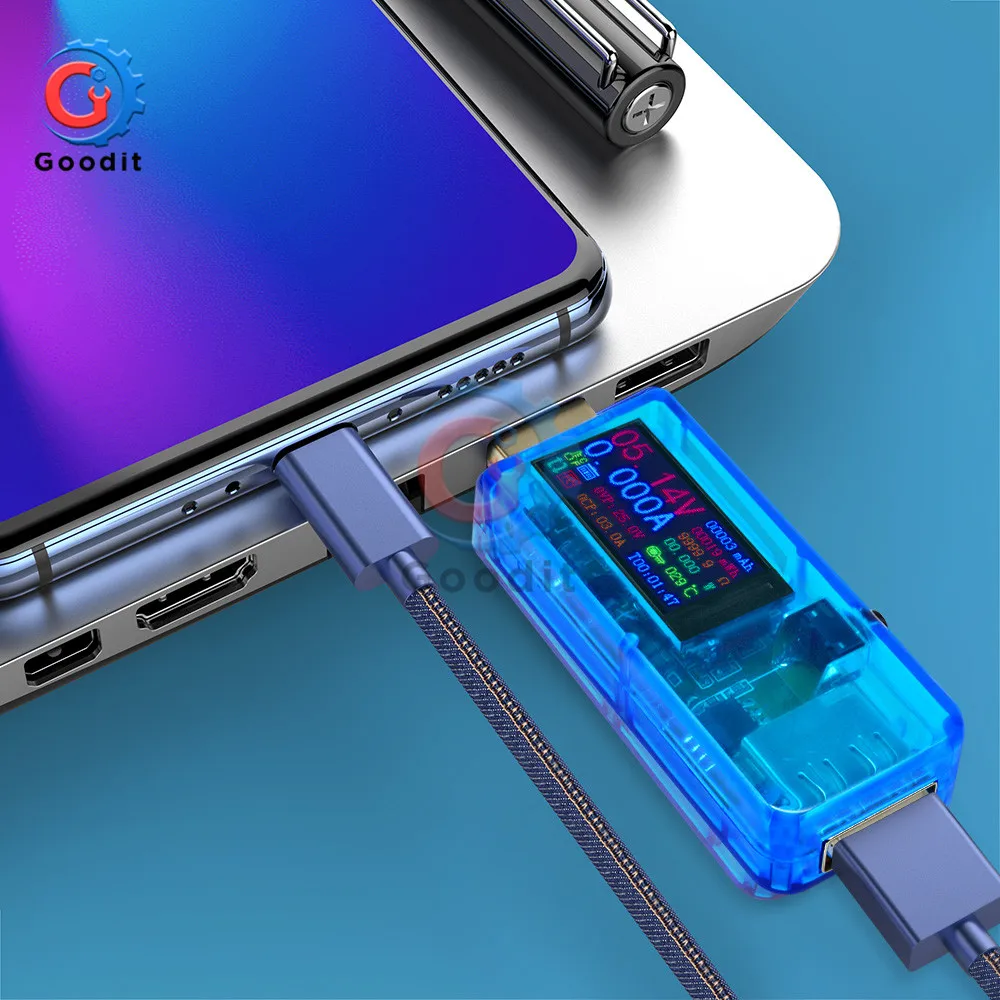 24 В 1 ips цветной ЖК-экран USB тестер 0,96 дюймов Напряжение Ток емкость энергии эквивалентное сопротивление Многофункциональный тестер