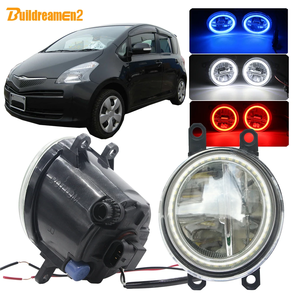 

Buildreamen2 Car 4000LM LED Fog Light Angel Eye Daytime Running Light H11 12V High Bright For Toyota Ractis MPV 2007 2008 2009