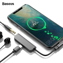 Baseus usb type C до 3,5 мм разъем для наушников Aux адаптер PD 18 Вт USB-C type-C OTG кабель для huawei samsung Note 10 Plus USBC сплиттер