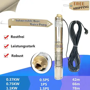 

0.5hp/0.37kw deep well pump 4 "submersible bore water pump fountain pump 6000l/H watering garden home agricultural 220V